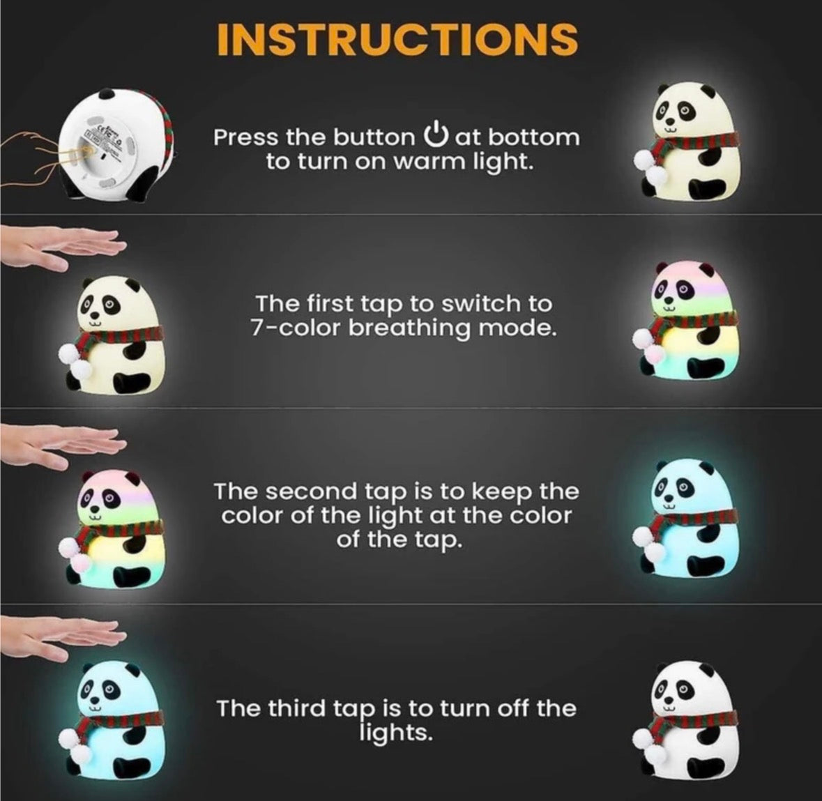 CUTE PANDA TOUCH SILICON LIGHT LAMB